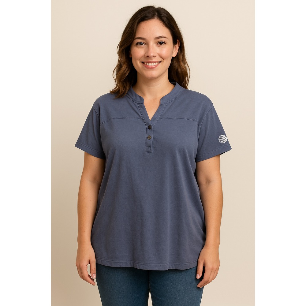 levate XXL Blue AT&T Shirt Short Sleeve Logo Work Shirt